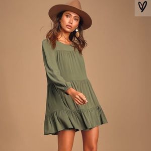 NWT Lulus Full of Heart Tiered Long Swing Dress